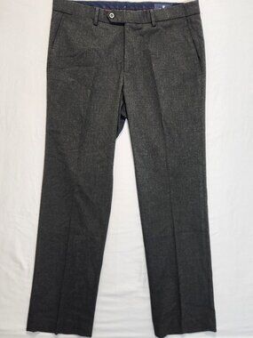 Cremieux Flat Front Dress Pants Gray Charcoal 34×30 Stretch Poly Rayon Blend